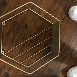 Gold Hexagonal Wall Shelves & Crystal Wall Art